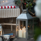 Hayle Galvanised Outdoor Lantern Duo with TruGlow® Candles