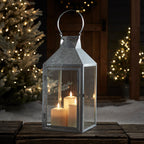 Hayle Large Metal Outdoor Lantern with TruGlow® Candle Trio