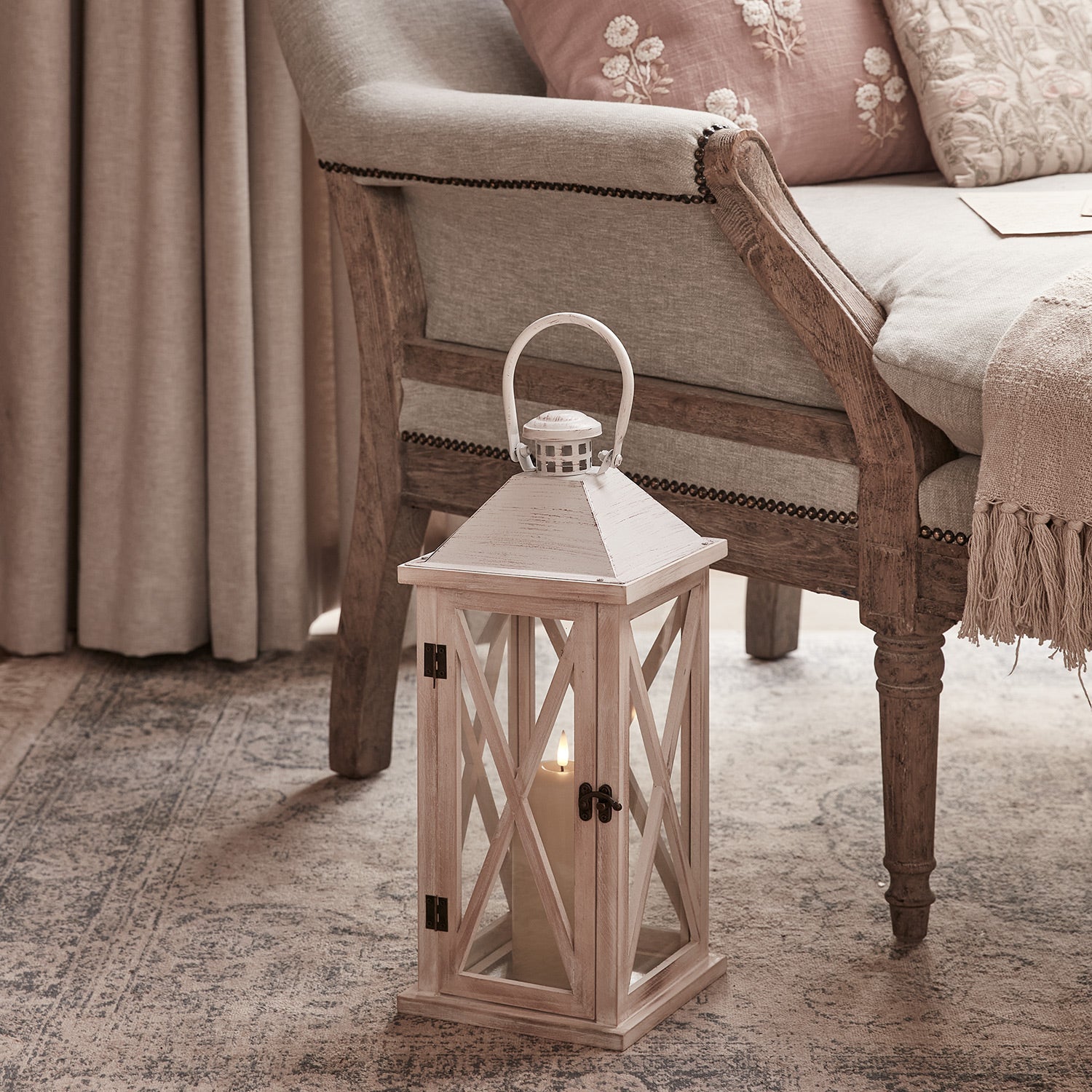 Folkestone Wooden Lantern with TruGlow® Candle