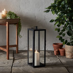 Bowen Large Black Garden Lantern with White TruGlow® Candle