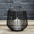 Antonio Large Black Garden Lantern with TruGlow® Candle