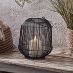 Antonio Large Black Garden Lantern with TruGlow® Candle
