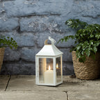 25cm Albury White Garden Lantern with TruGlow® Candle