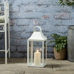 45cm Albury White Garden Lantern with TruGlow® Candle