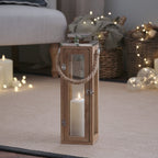 Salcombe Wooden Lantern Duo with TruGlow® Candles