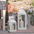 Perth White Garden Lantern Duo with TruGlow® Candles