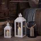 Perth White Garden Lantern Duo with TruGlow® Candles