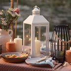Perth White Garden Lantern Duo with TruGlow® Candles