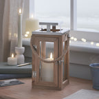 Salcombe Wooden Lantern Duo with TruGlow® Candles