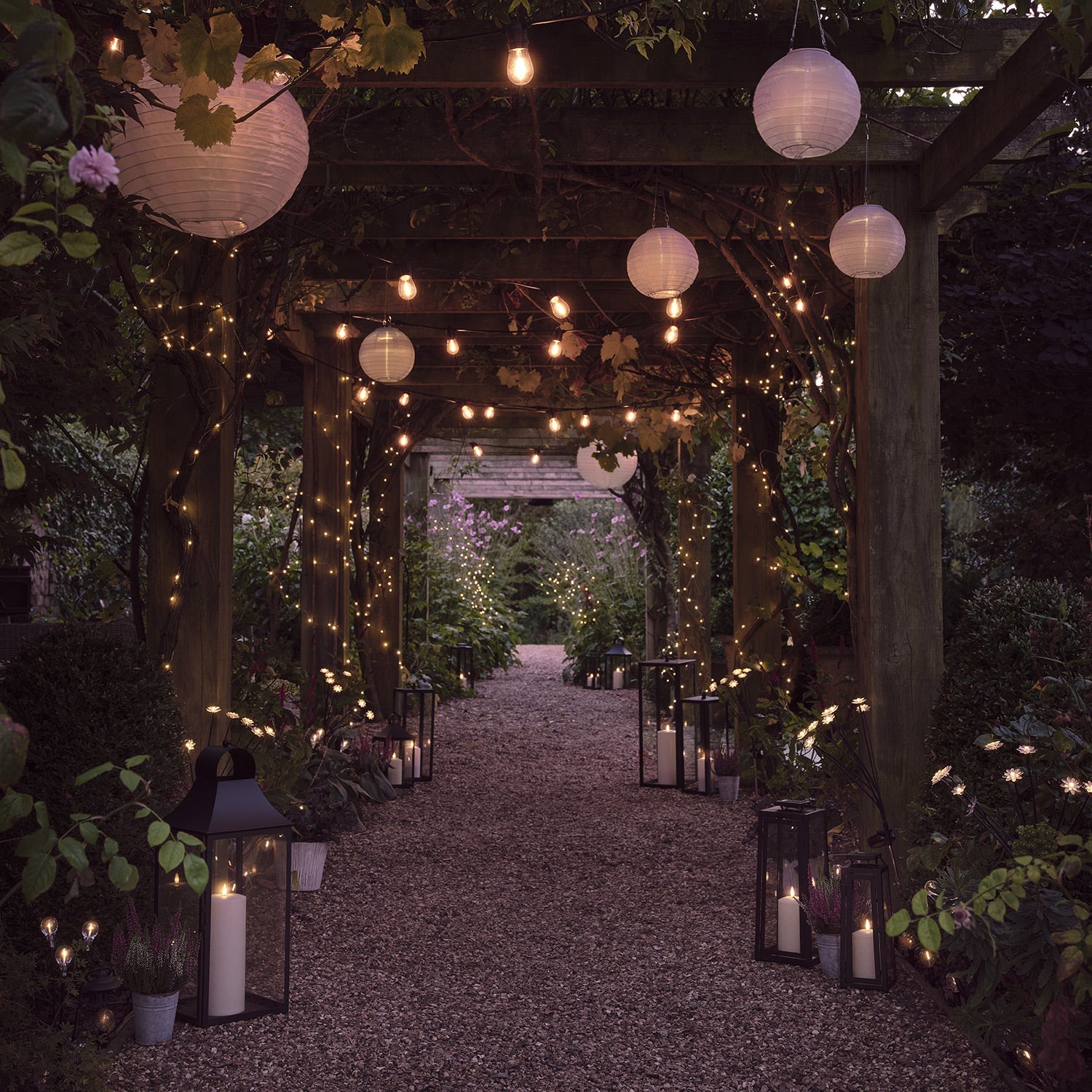 Bowen Extra Large Black Garden Lantern with TruGlow® Candle