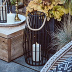 Canberra Slatted Garden Lantern Duo with TruGlow® Candles