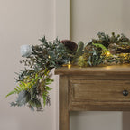 Pre Lit Oversized Autumn-Winter Ribbon Wreath & Garland