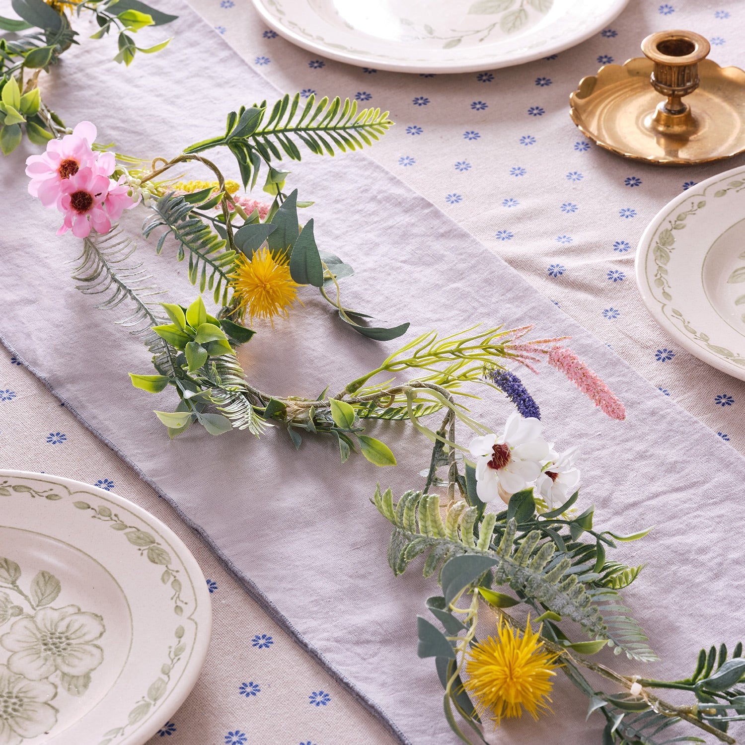 1.5m Pre Lit Spring Flower Garland