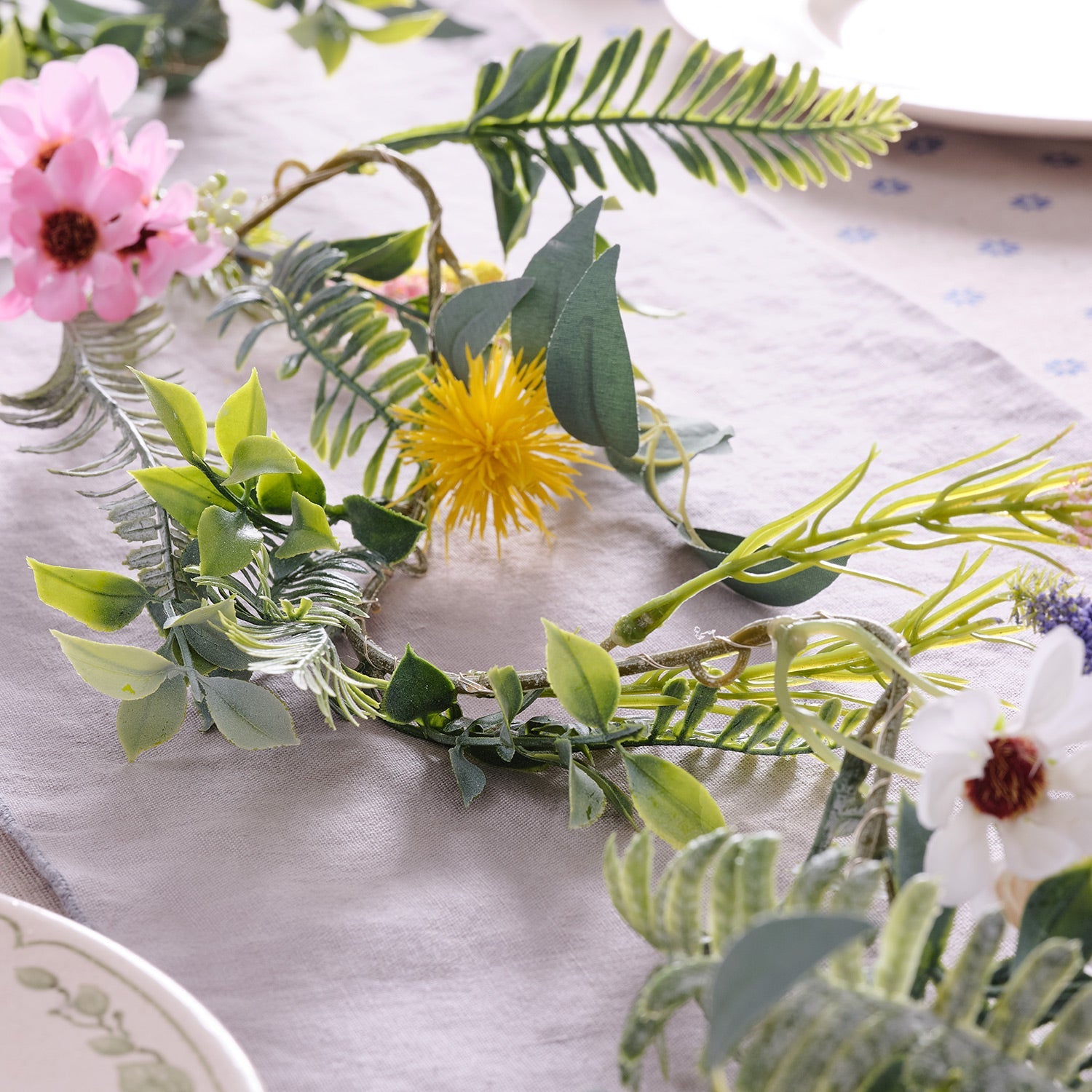 1.5m Pre Lit Spring Flower Garland
