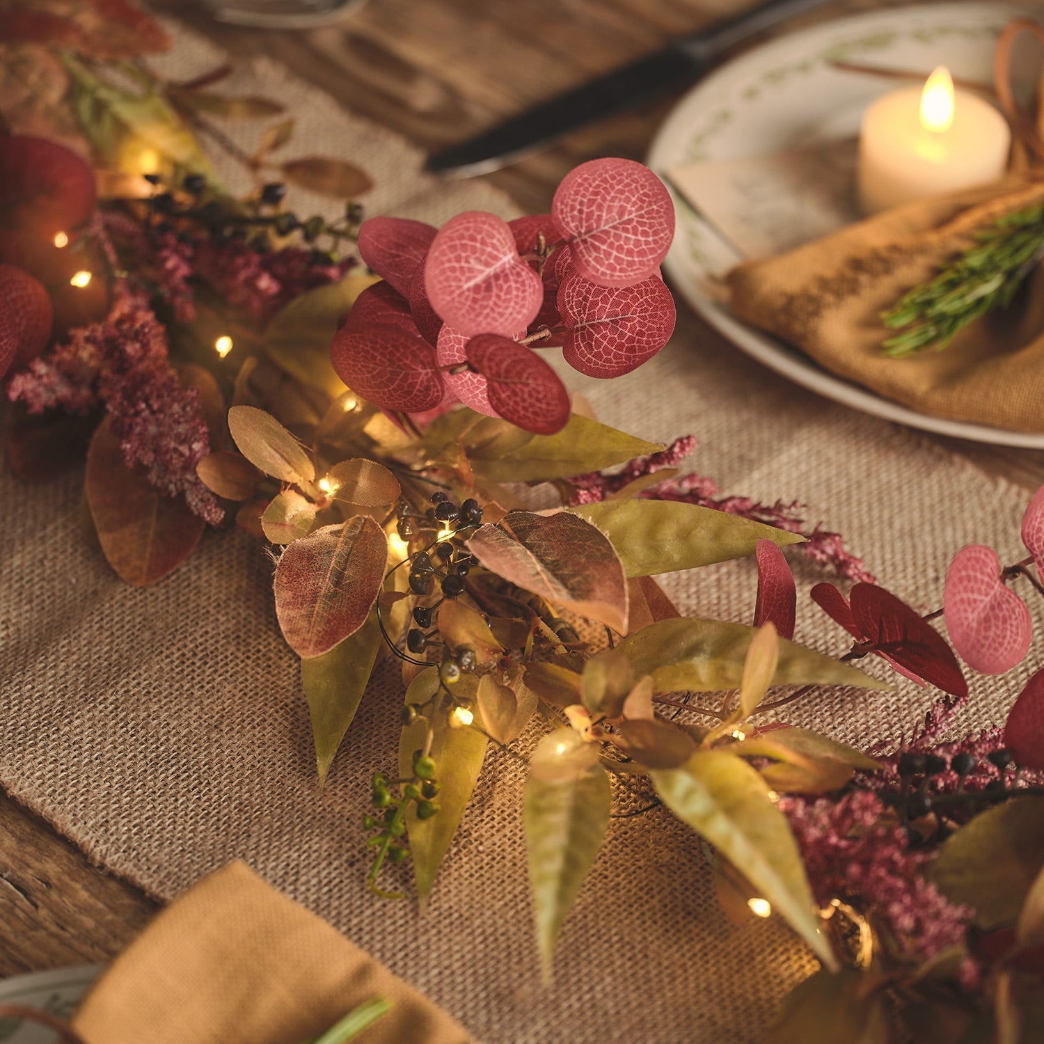 1.5m Pre Lit Autumn Winter Full Garland