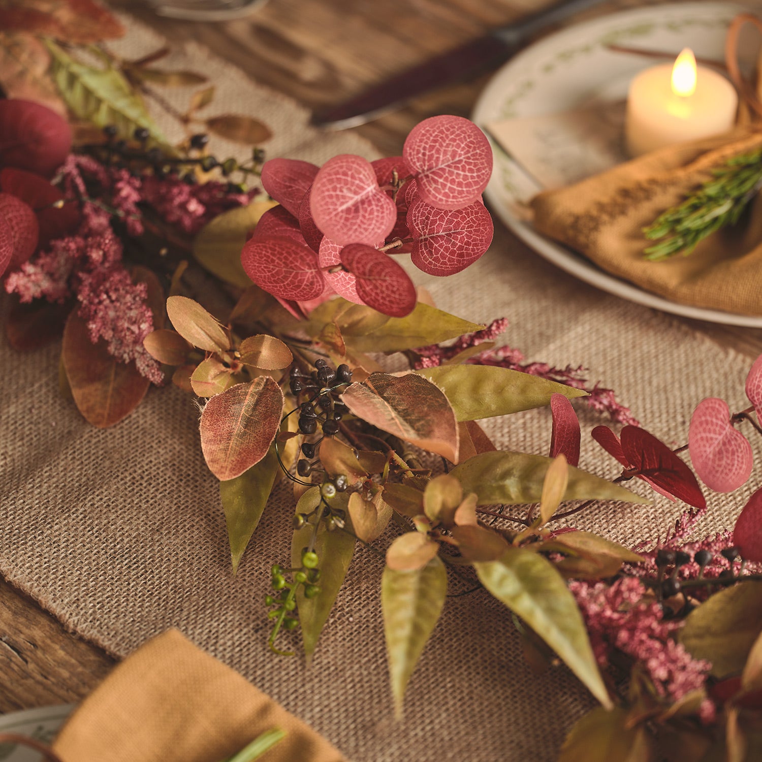 1.5m Pre Lit Autumn Winter Full Garland