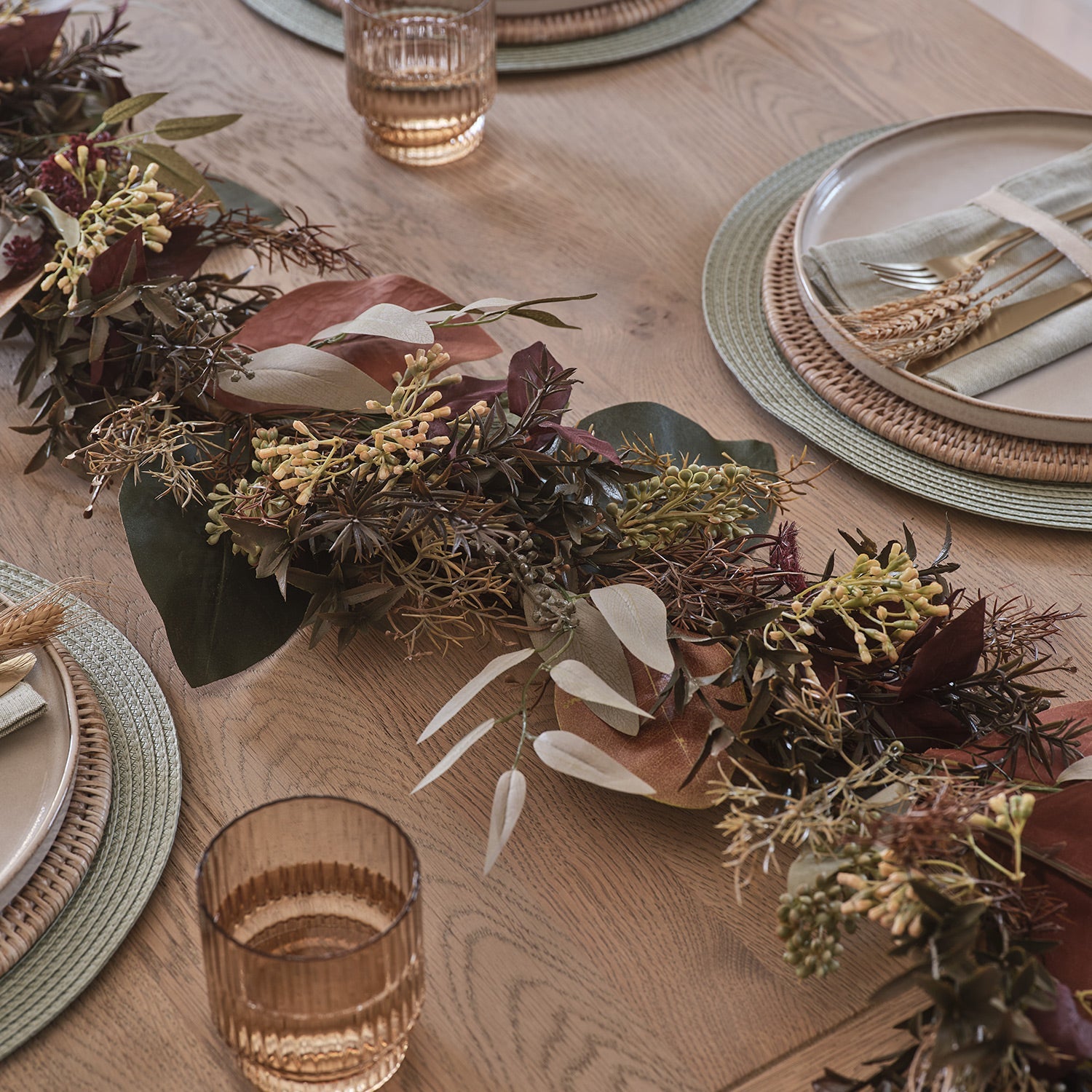 2m Pre Lit Autumn Winter Garland