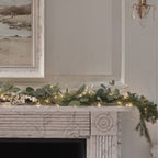 1.5m Pre Lit Eucalyptus & White Berry Christmas Garland