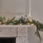 1.5m Pre Lit Eucalyptus & White Berry Christmas Garland