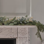 1.5m Pre Lit Eucalyptus & White Berry Christmas Garland