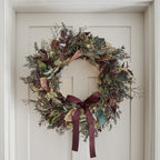 60cm Pre Lit Autumn Winter Wreath