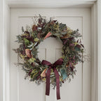 60cm Pre Lit Autumn Winter Wreath