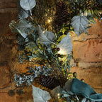 Pre Lit Oversized Autumn-Winter Ribbon Wreath & Garland