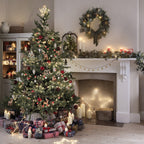 60cm Pre Lit Autumn-Winter Ribbon Wreath