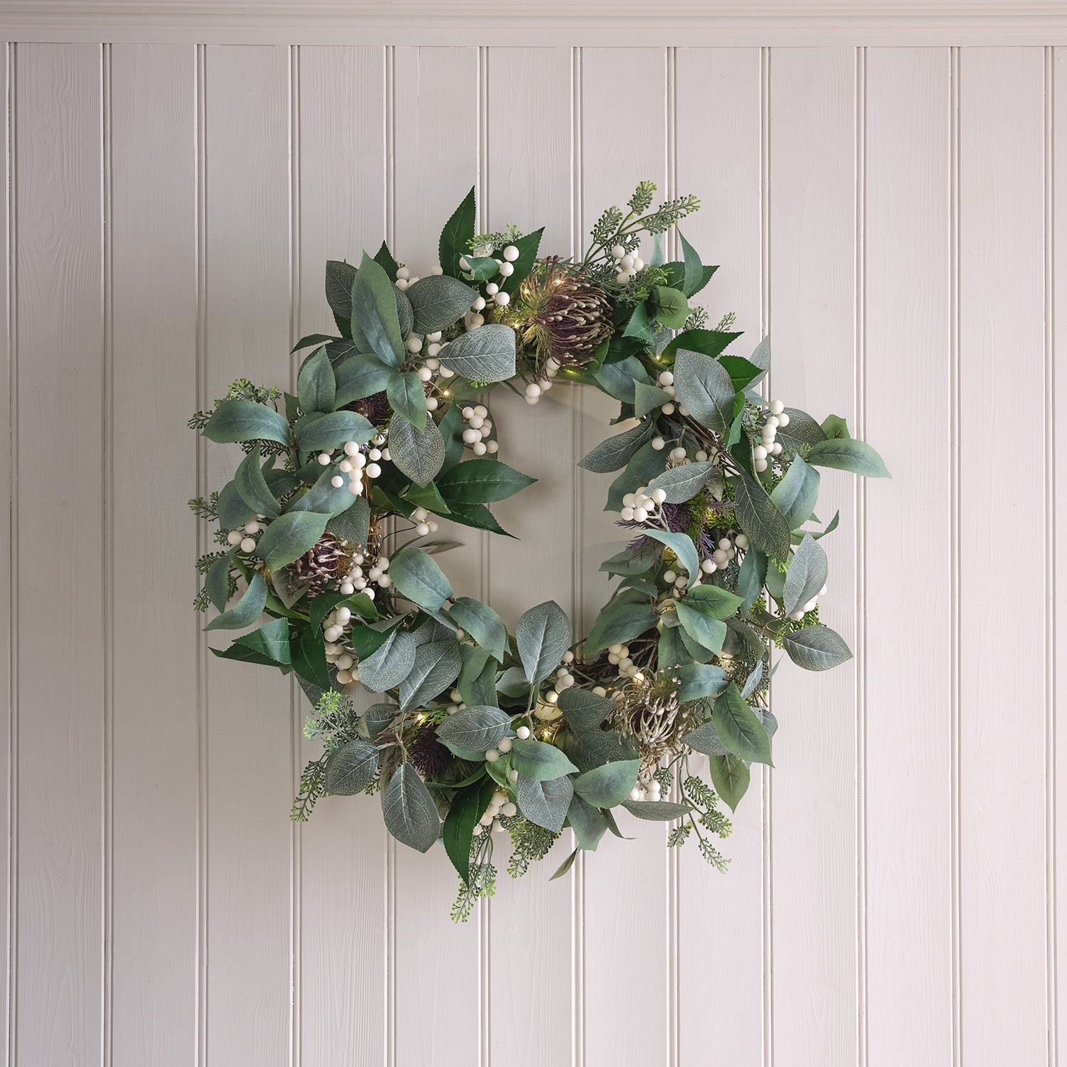 60cm Pre Lit Christmas Collection Wreath