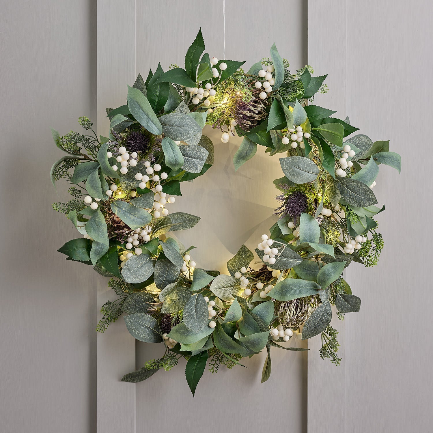 60cm Pre Lit Christmas Collection Wreath