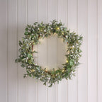 Pre Lit Mistletoe Eucalyptus Wreath & Garland