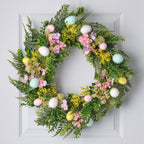 60cm Pre Lit Oversized Easter Wreath with Removable Egg Garland