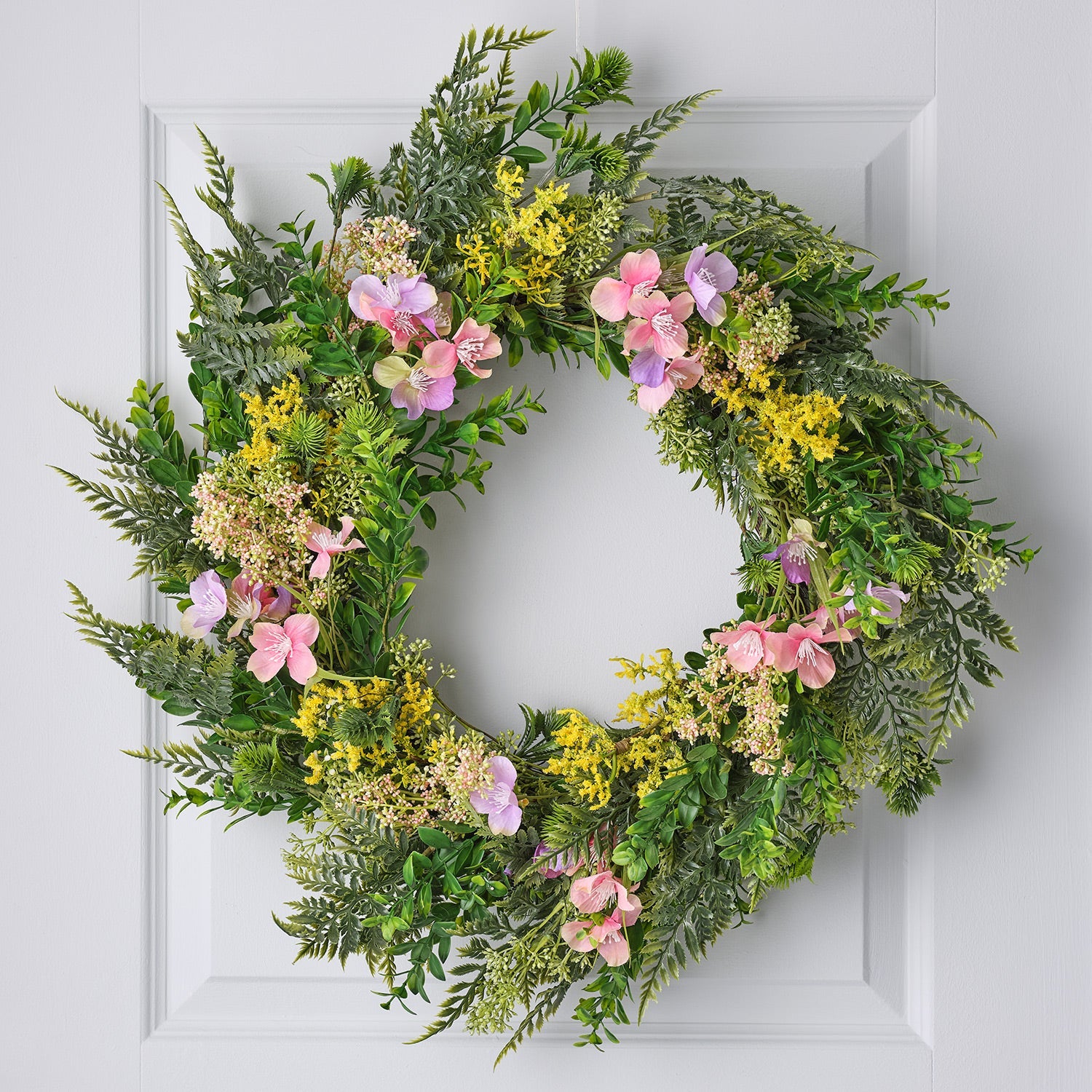 60cm Pre Lit Oversized Easter Wreath with Removable Egg Garland