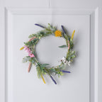 20cm Pre Lit Spring Flower Wreath