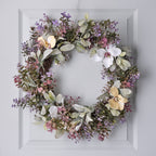 60cm Oversized Pre Lit Spring Flower Wreath