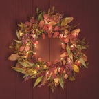 50cm Pre Lit Autumn Winter Full Wreath