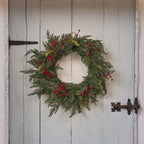 45cm Pre Lit Red Berry Christmas Wreath