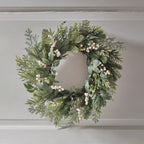 50cm Pre Lit White Berry Christmas Wreath