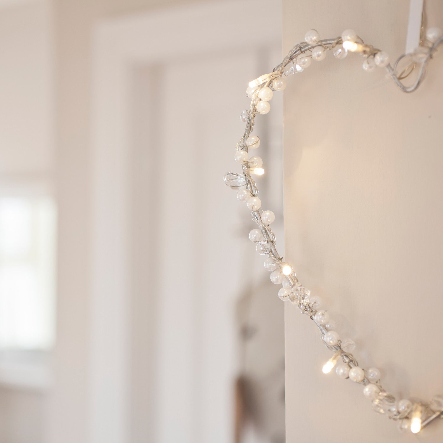 Heart Battery Fairy Light Wreath
