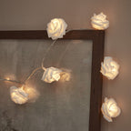 20 Warm White LED Rose Flower Battery Fairy Lights