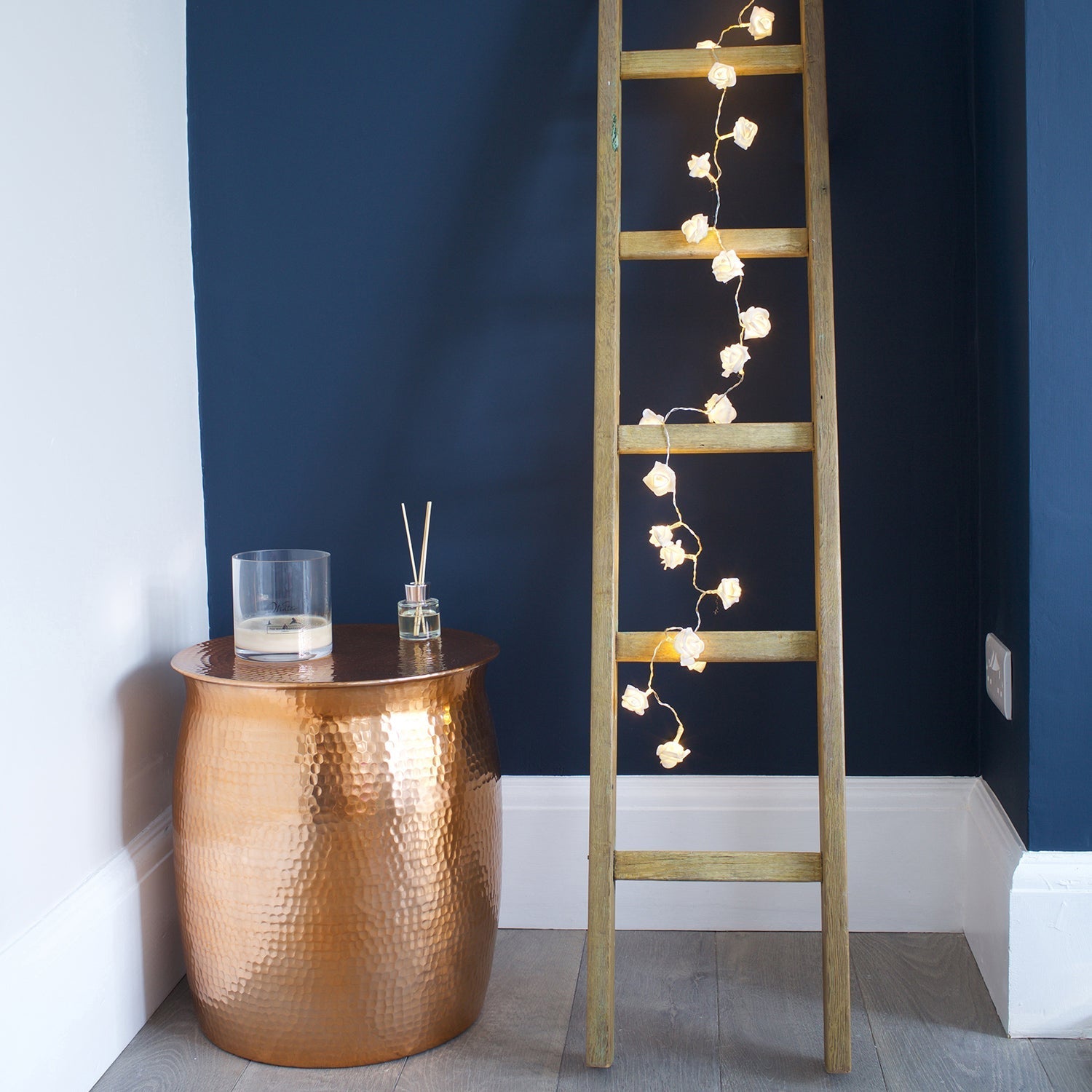 20 Warm White LED Rose Flower Battery Fairy Lights