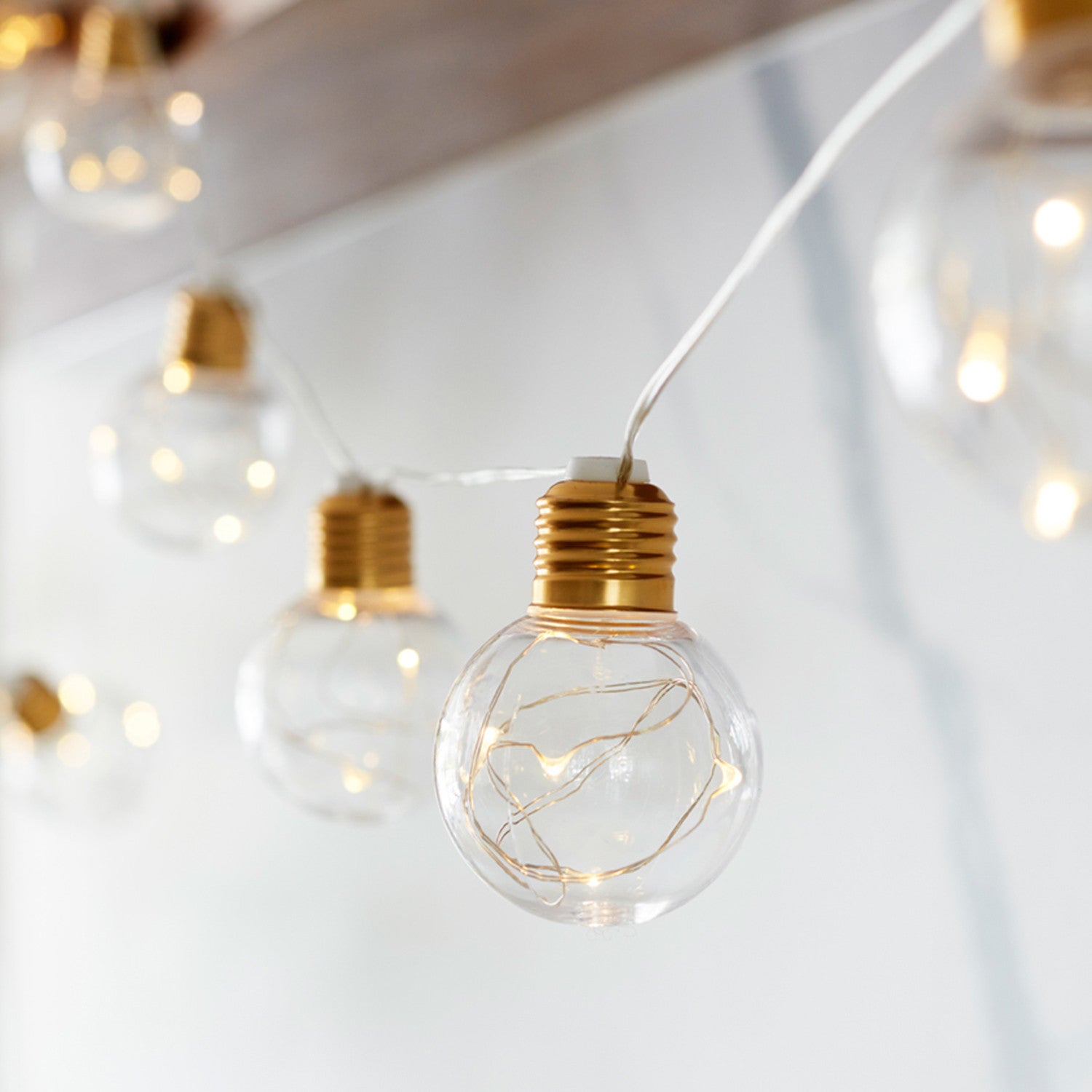 Brass Micro Battery Festoon Lights