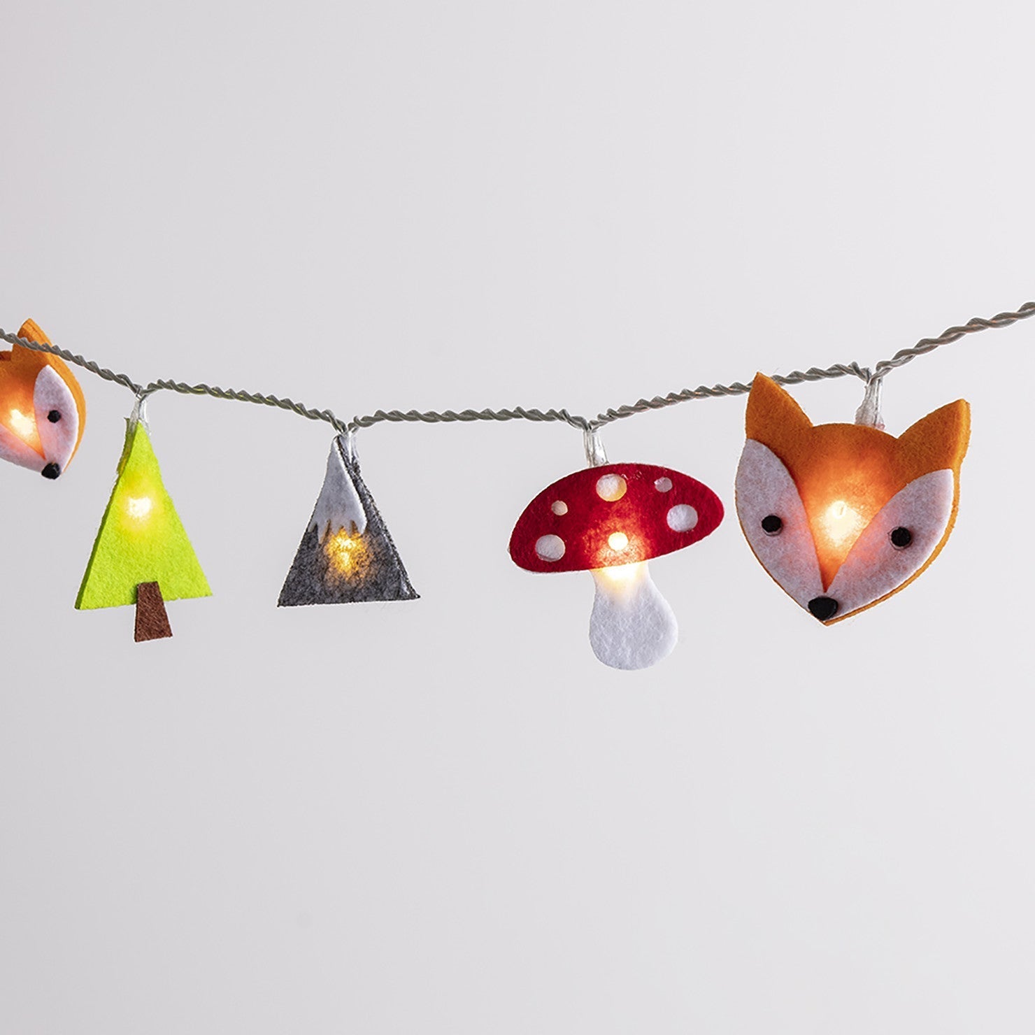 16 Felt Woodland Battery Children's Fairy Lights