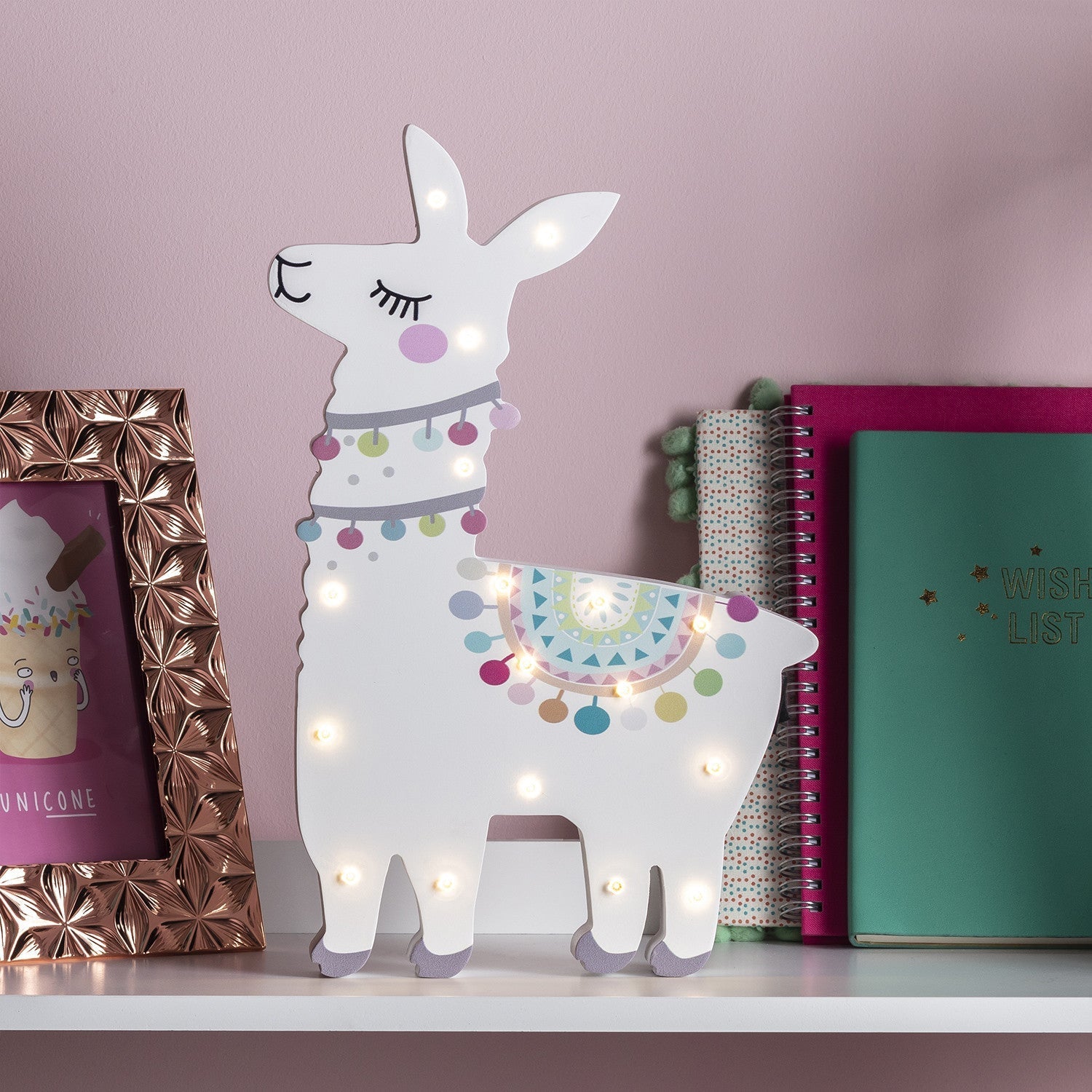 Llama Del Rey Battery Children's Wall Light