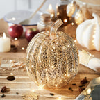 Mercury Gold Light Up Pumpkin Decoration