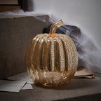 Mercury Gold Light Up Pumpkin Decoration
