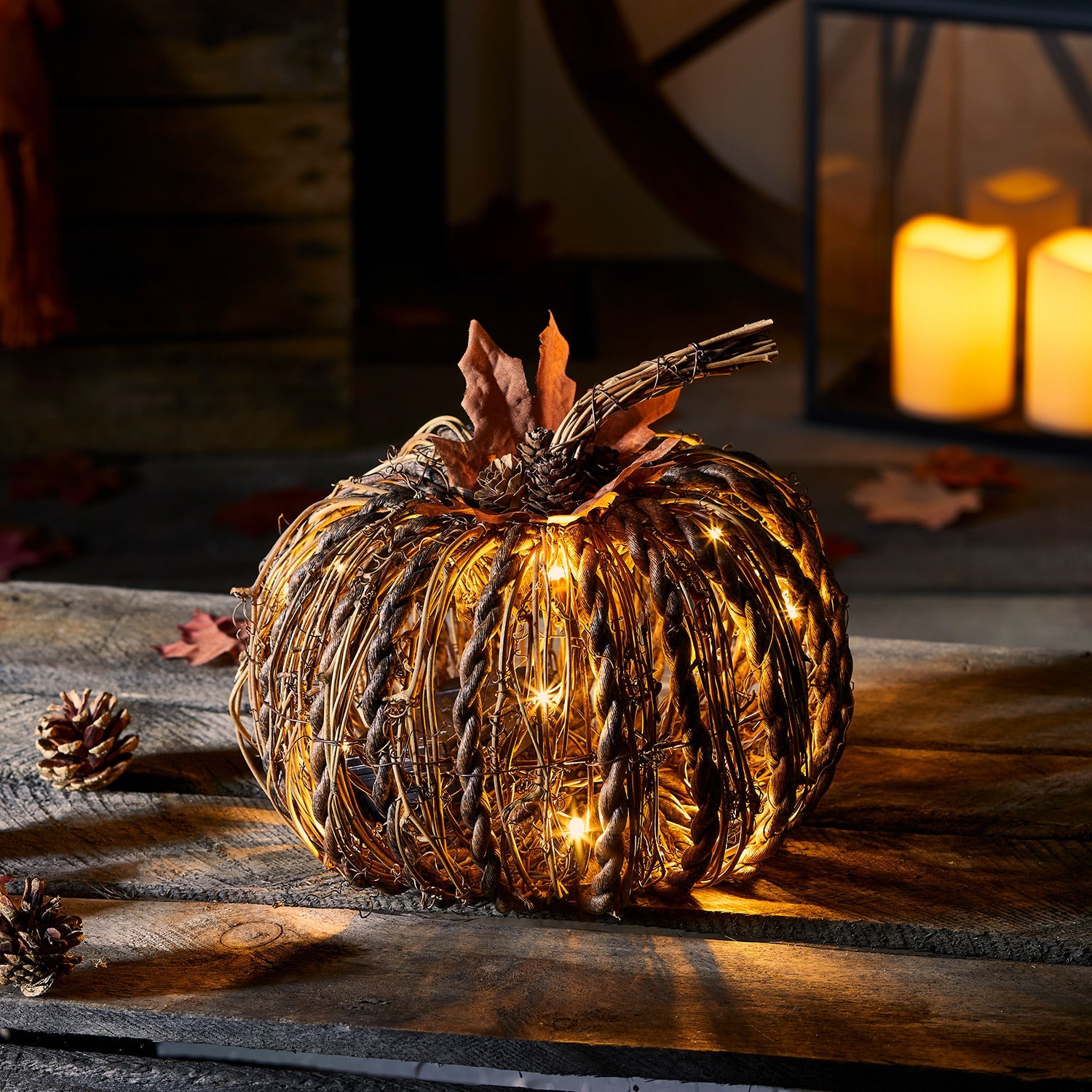 Rattan LED  Pumpkin