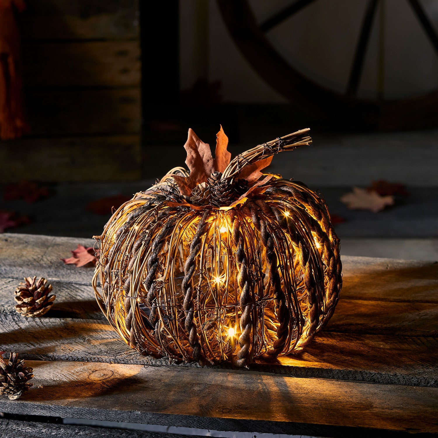 Rattan LED  Pumpkin