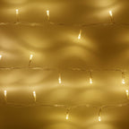 200 Warm White LED Outdoor Battery Fairy Lights On Clear Cable