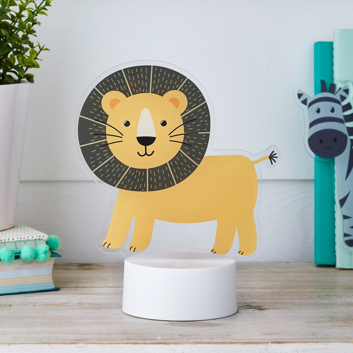 2-in-1 Lion & Zebra USB Children's Light